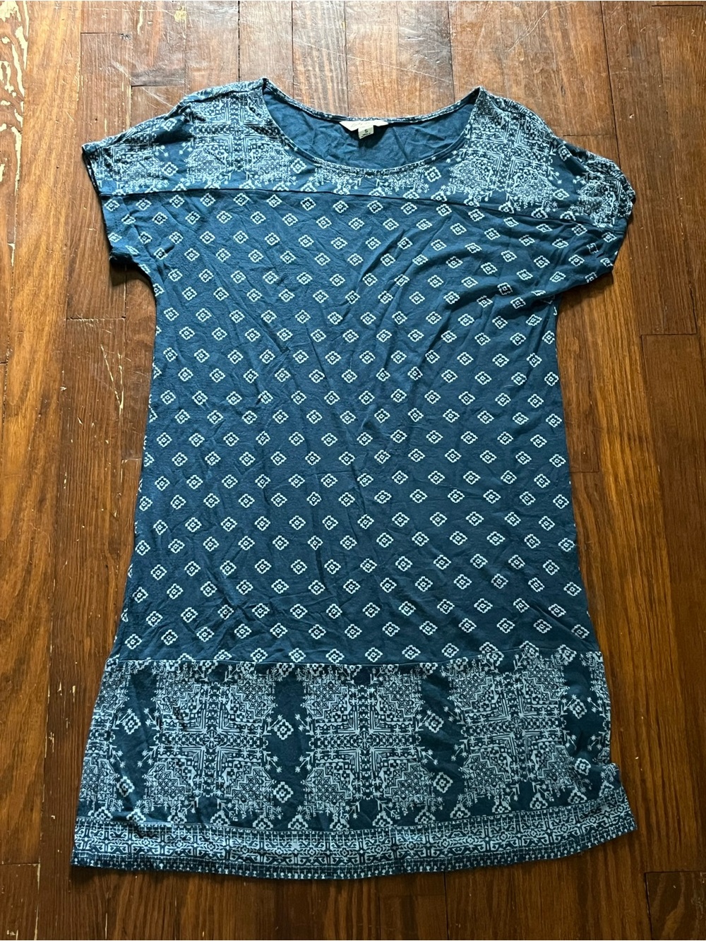Lucky Brand Blue Patterned Mini Dress